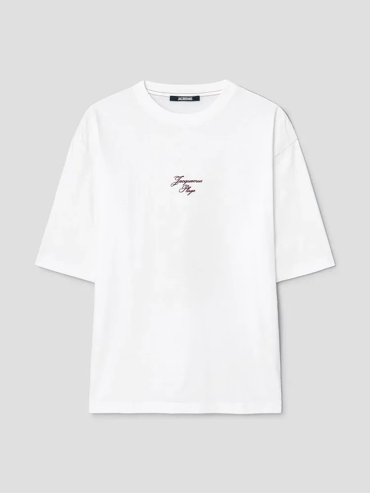 Футболка с вышивкой Le T-Shirt Bateau JACQUEMUS, White