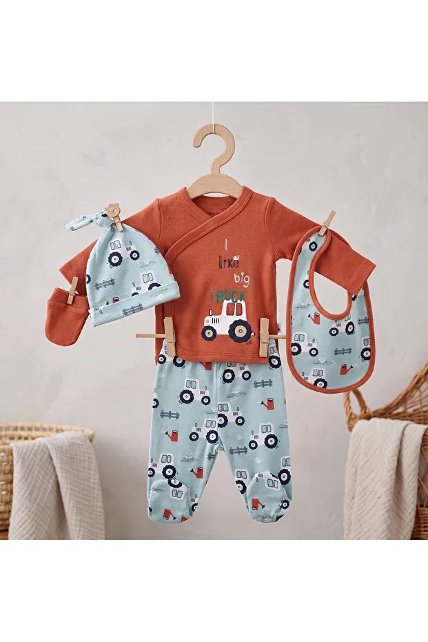 Детский комплект одежды для новорожденных хлопковый Mother Love, Tractor-Patterned