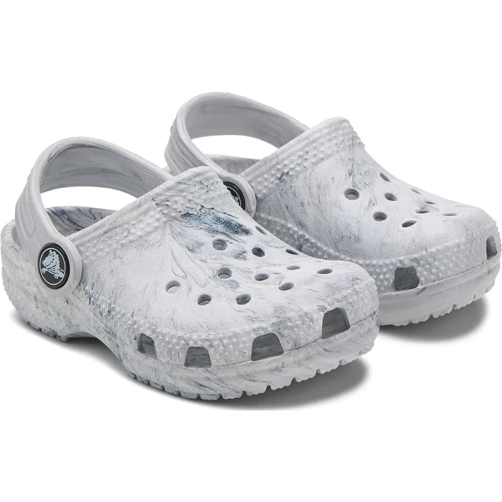 Детские классические сабо с мраморным рисунком для малышей Crocs, Grey Marble