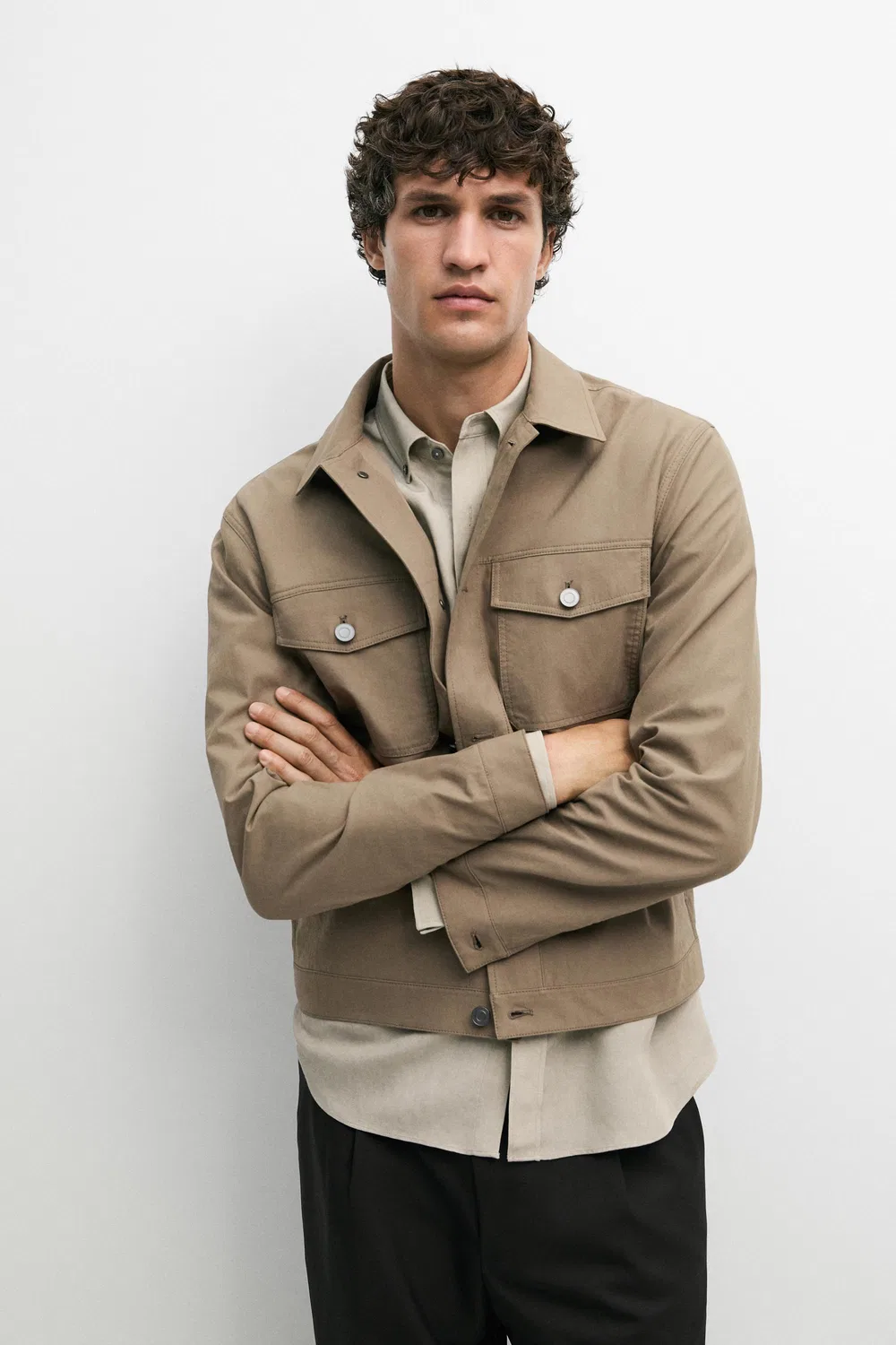 Куртка Massimo Dutti, для дальнобойщика, охра — фото 2