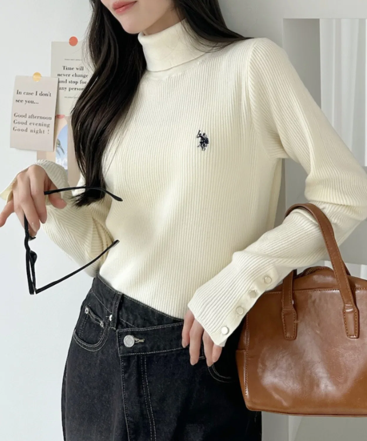 U.S. POLO ASSN. Женский свитшот с длинным рукавом модель Ada.別注 U.S. POLO ASSN, Ivory