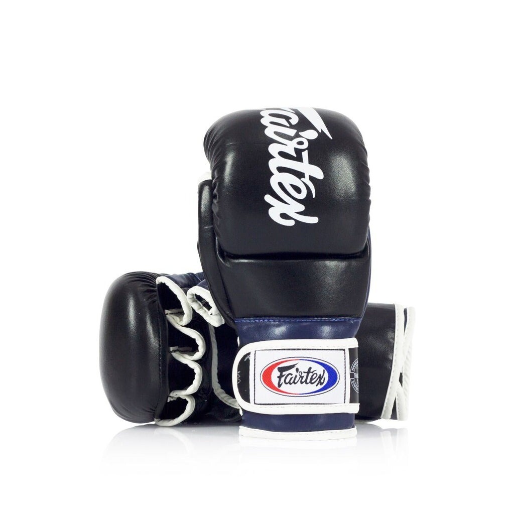 

Перчатки для грэпплинга Fairtex Super Sparring, размер S, черный/синий