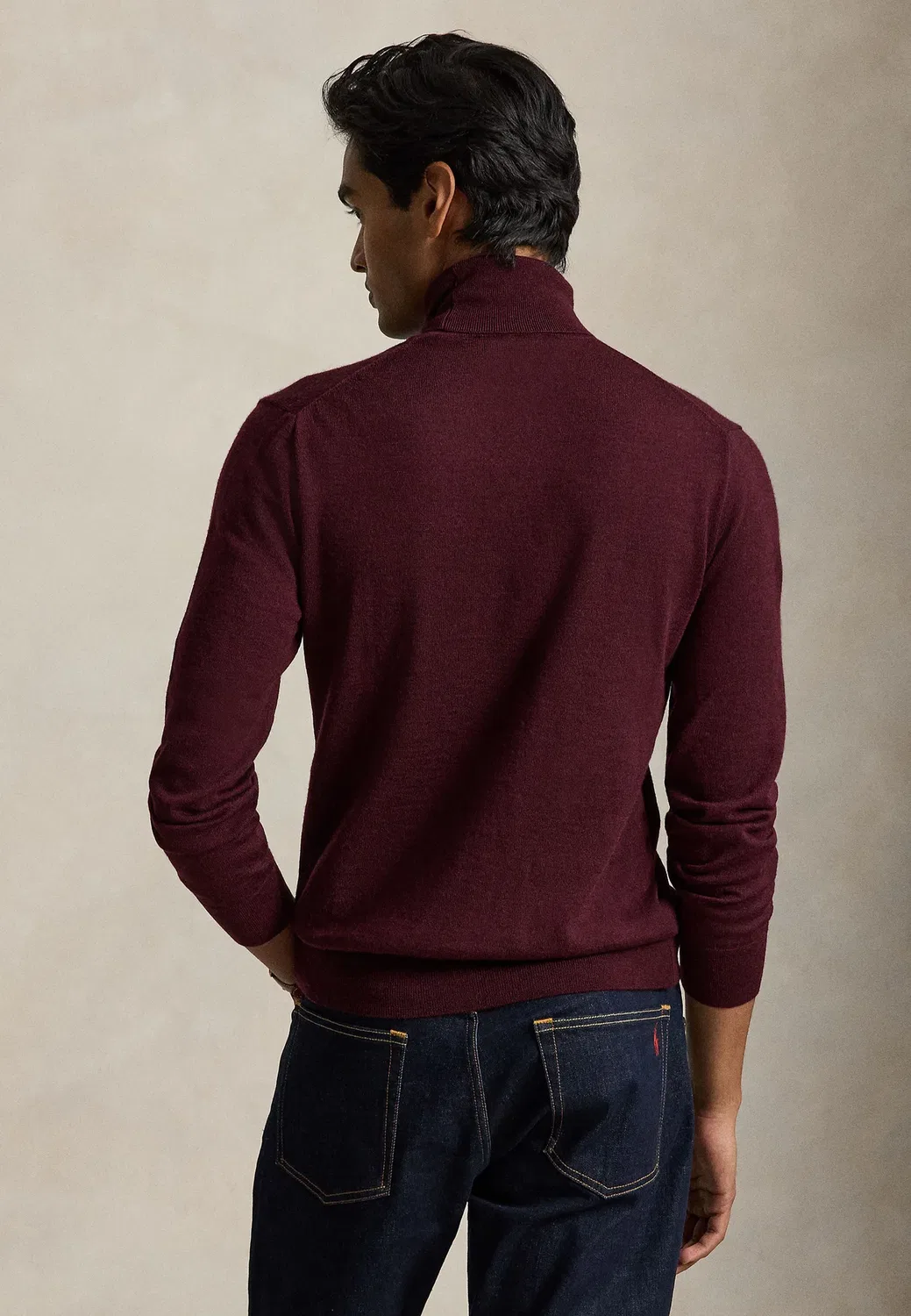 Шерстяной свитер с высоким воротником, который можно стирать Polo Ralph Lauren, Aged Wine Heather — фото 2