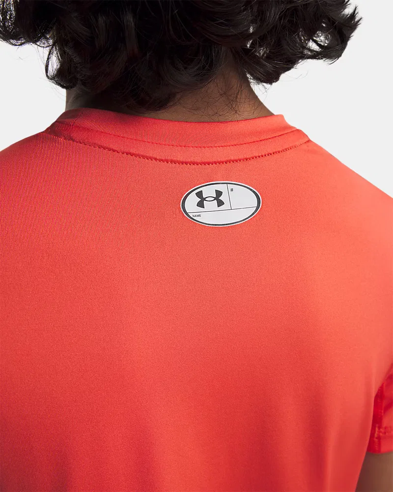 Футболка с коротким рукавом быстросохнущая HeatGear Armour UnderArmour, Venom Red/Black — фото 3