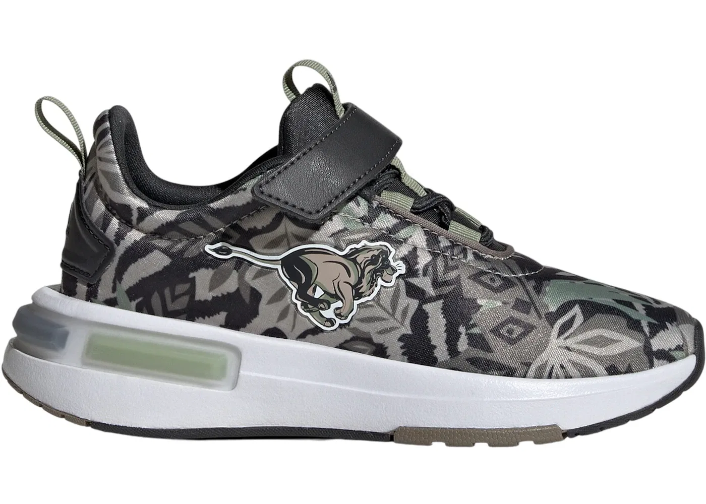 Детские кроссовки с длинным шнурком Adidas Racer TR23 Lion King Disney, Carbon Tent Green Wonder Beige