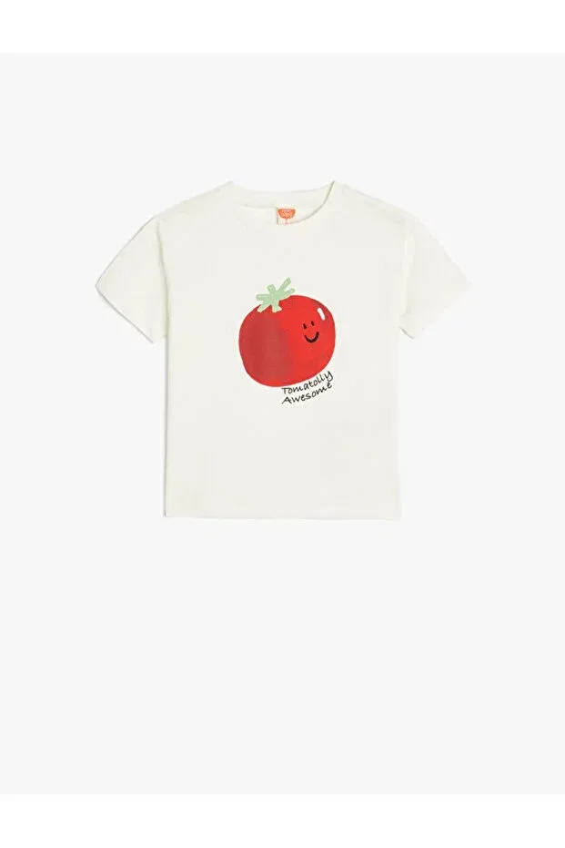 Детская футболка с принтом для мальчиков Koton, White
