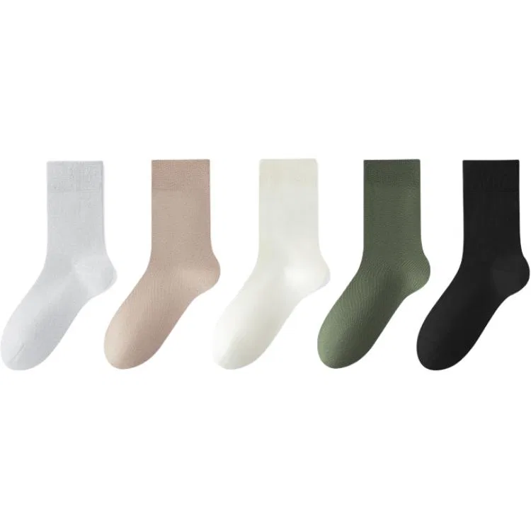 Детские носки 5 пар MINISO, Light Gray Khaki Beige Army Green Black