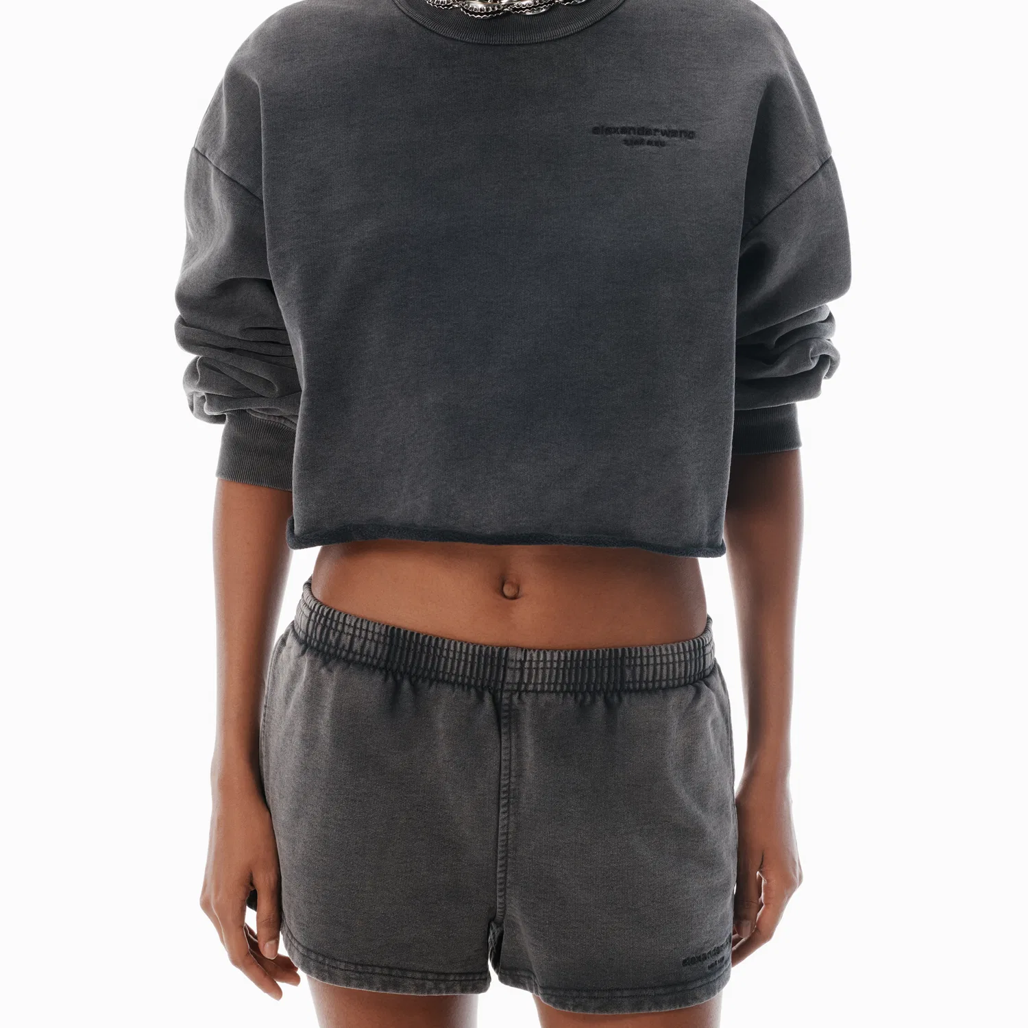 Женские шорты для бега на резинке, Black, Alexander Wang — фото 2