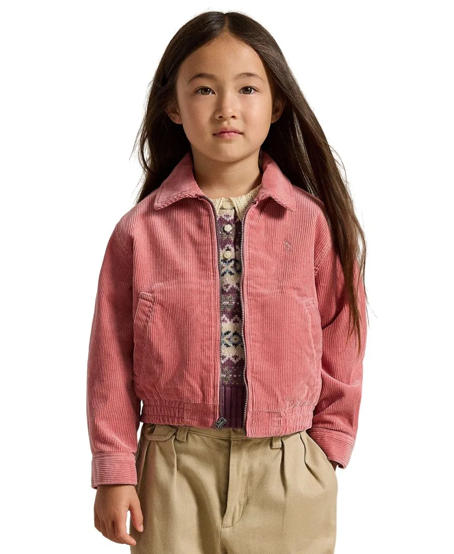 Детская куртка из вельвета на молнии Polo Ralph Lauren, Canvas Pink