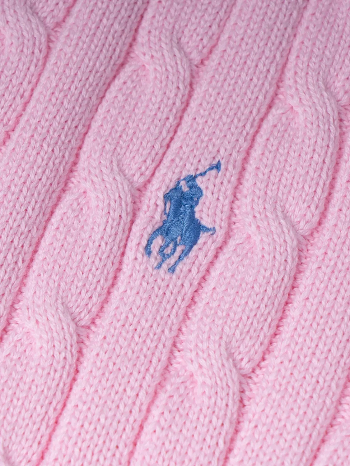 Топ фактурной вязки с короткими рукавами Polo Ralph Lauren, розовый — фото 3