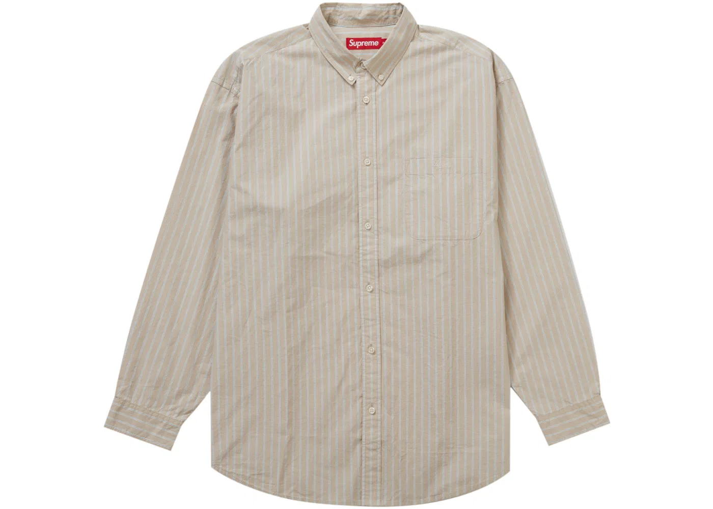 Мужская рубашка свободного кроя с полосками Supreme, Tan