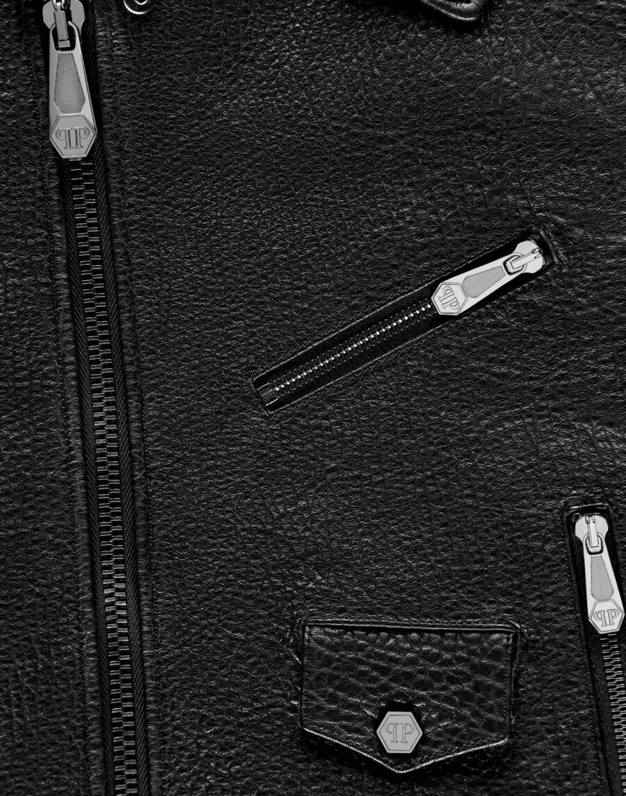 Куртка Philipp Plein Inter-Season Jacket 'Iconic' черного цвета — фото 3