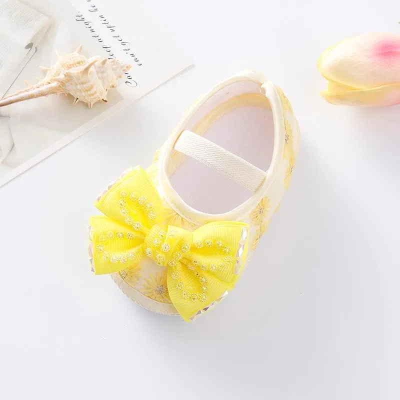 Детские кроссовки для девочек с закрытым носком, Yellow — фото 3