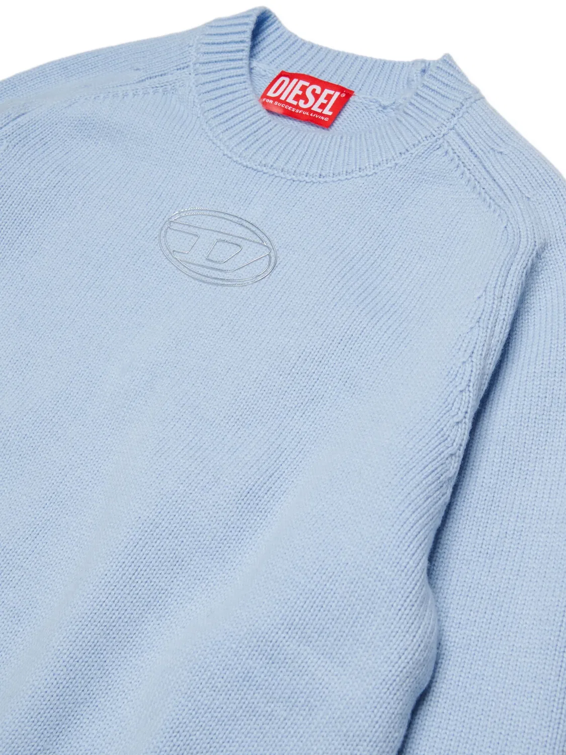 Свитер с вышивкой Oval D Diesel Kids, синий — фото 3