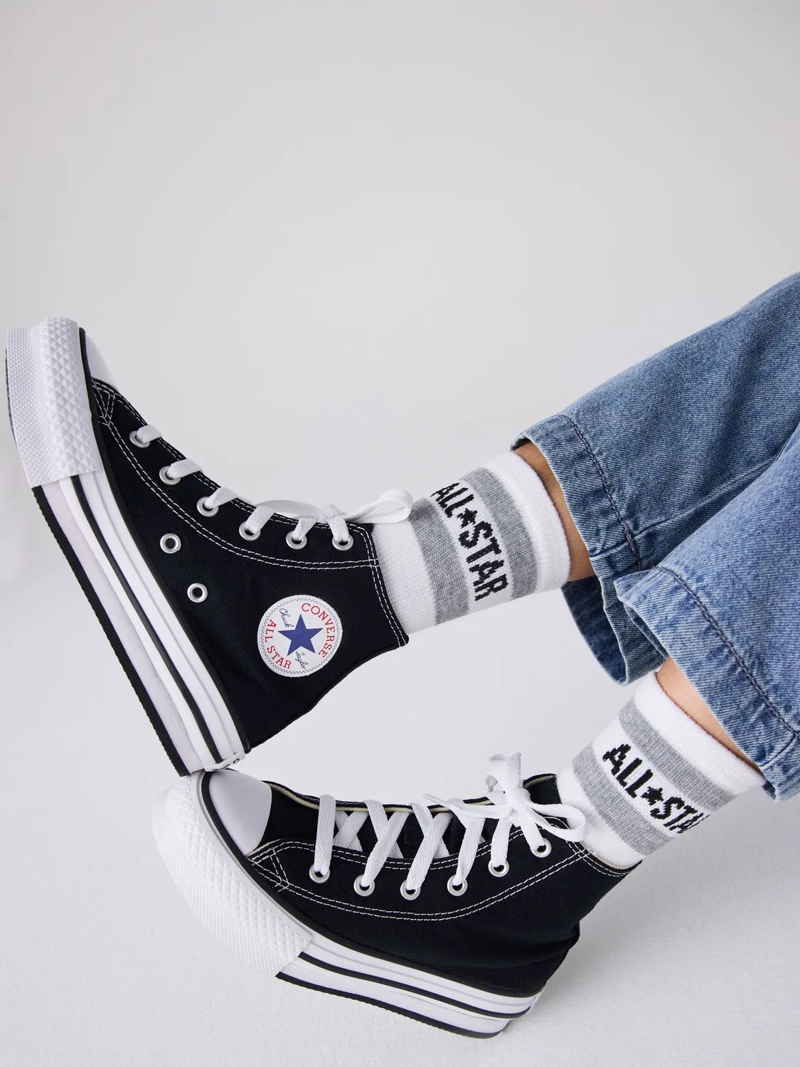 Кроссовки высокие платформа Converse, черный