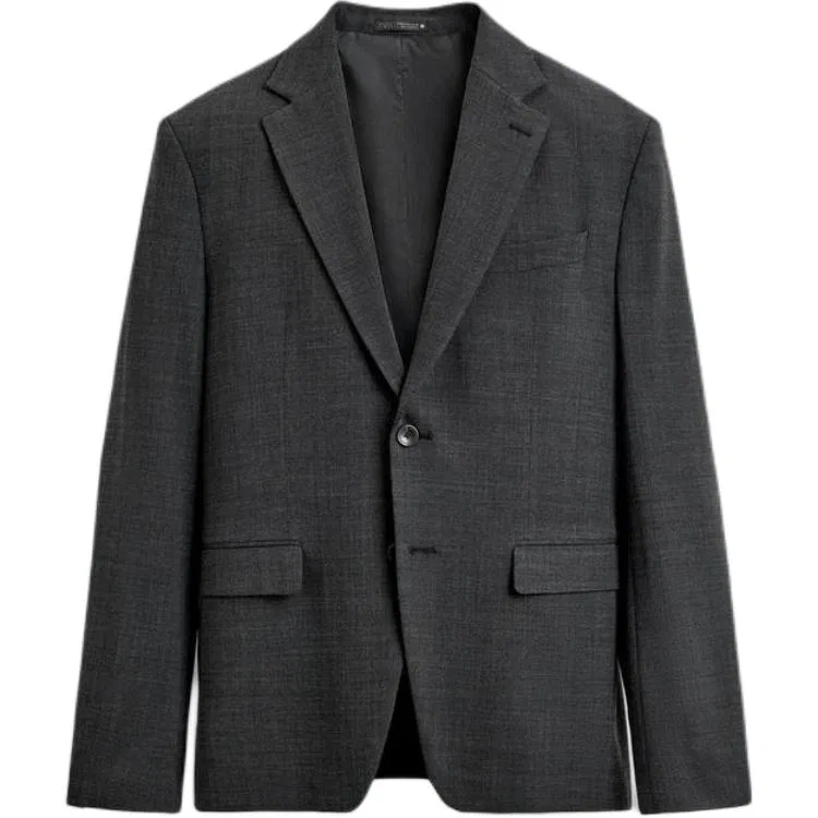 Мужской деловой костюм с воротником Coal Gray, ZARA, Coal Gray