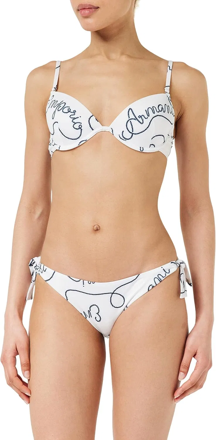 Женский бикини-сет с логотипом Emporio Armani, White Marine