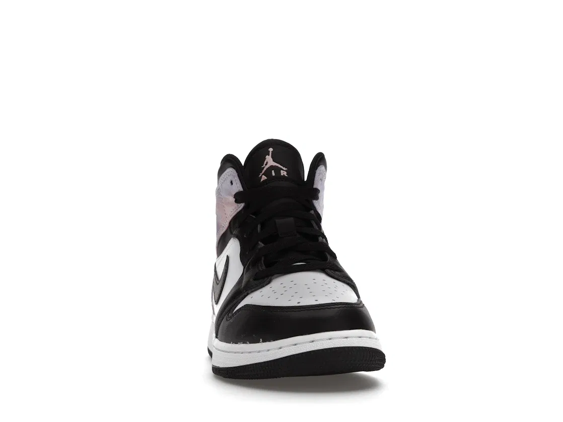 Детские кроссовки для баскетбола с высоким берцем Jordan 1 Mid SE Jordan, Black/White/Amethyst Wave/Bleached Coral — фото 2