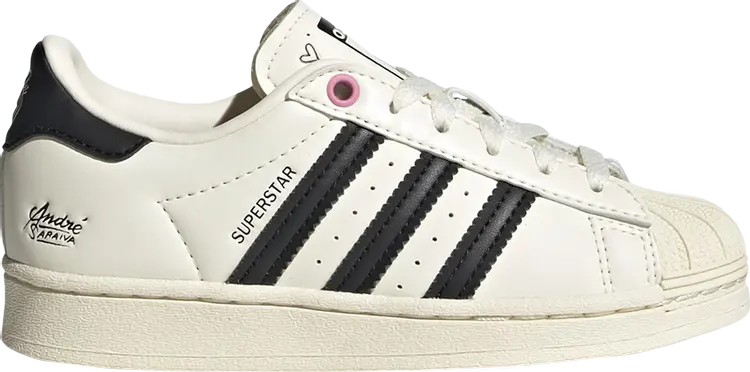 Кроссовки Adidas André Saraiva x Superstar Little Kid 'Love Graffiti', кремовый — фото 2