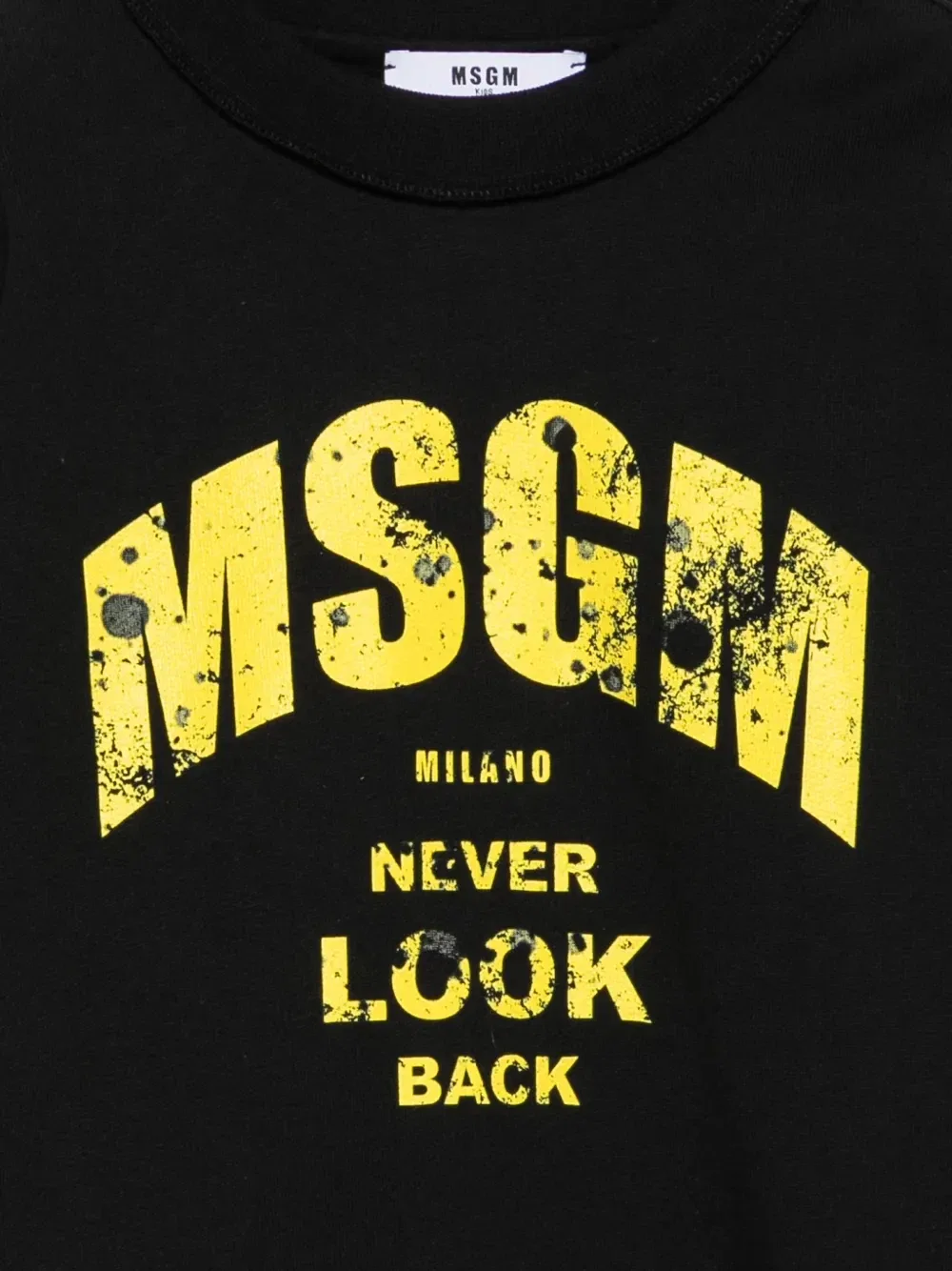 Свитер с принтом-слоганом Msgm Kids, черный — фото 3