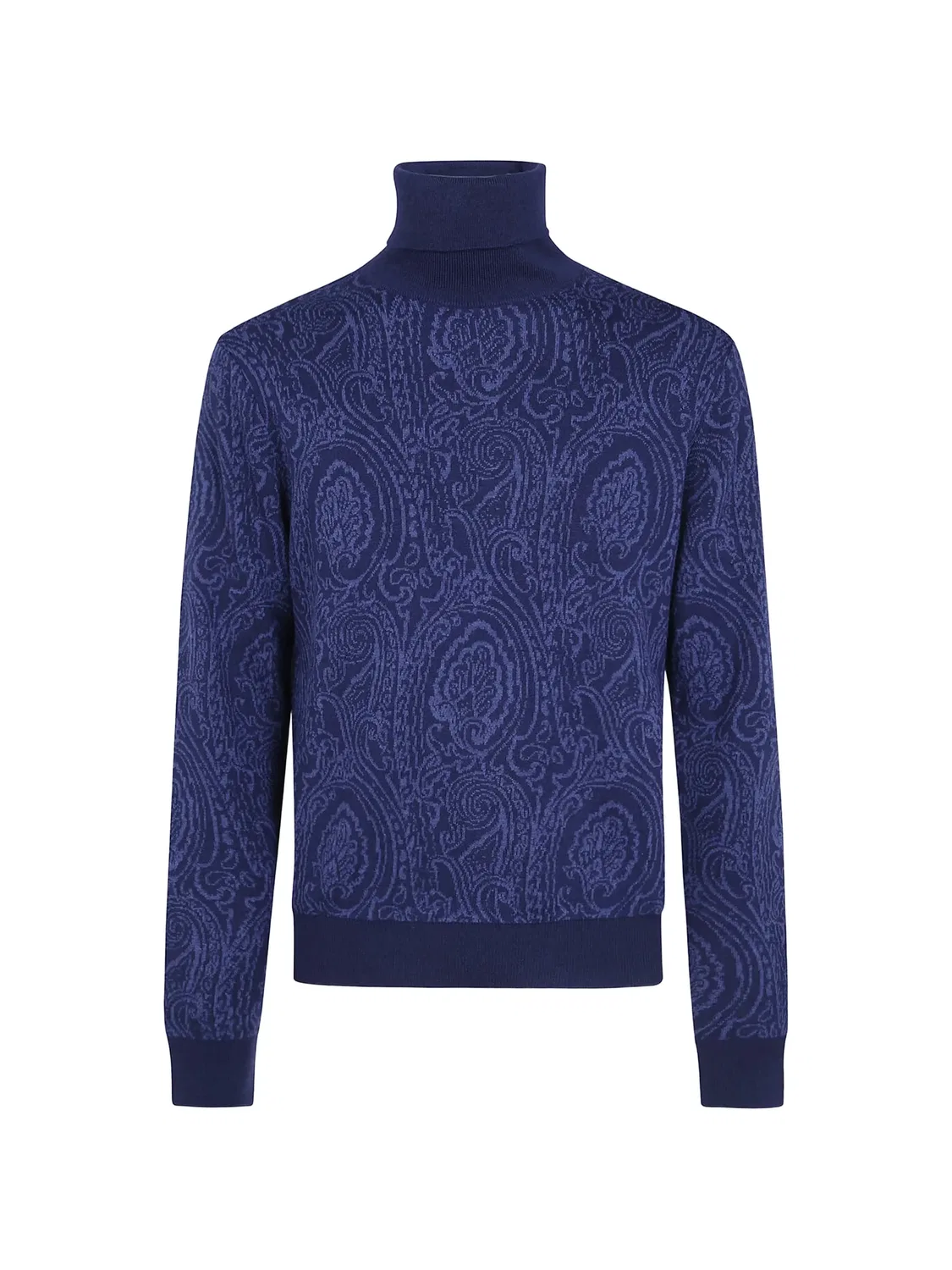 Шерстяная водолазка с пейсли жаккардом ETRO, синий