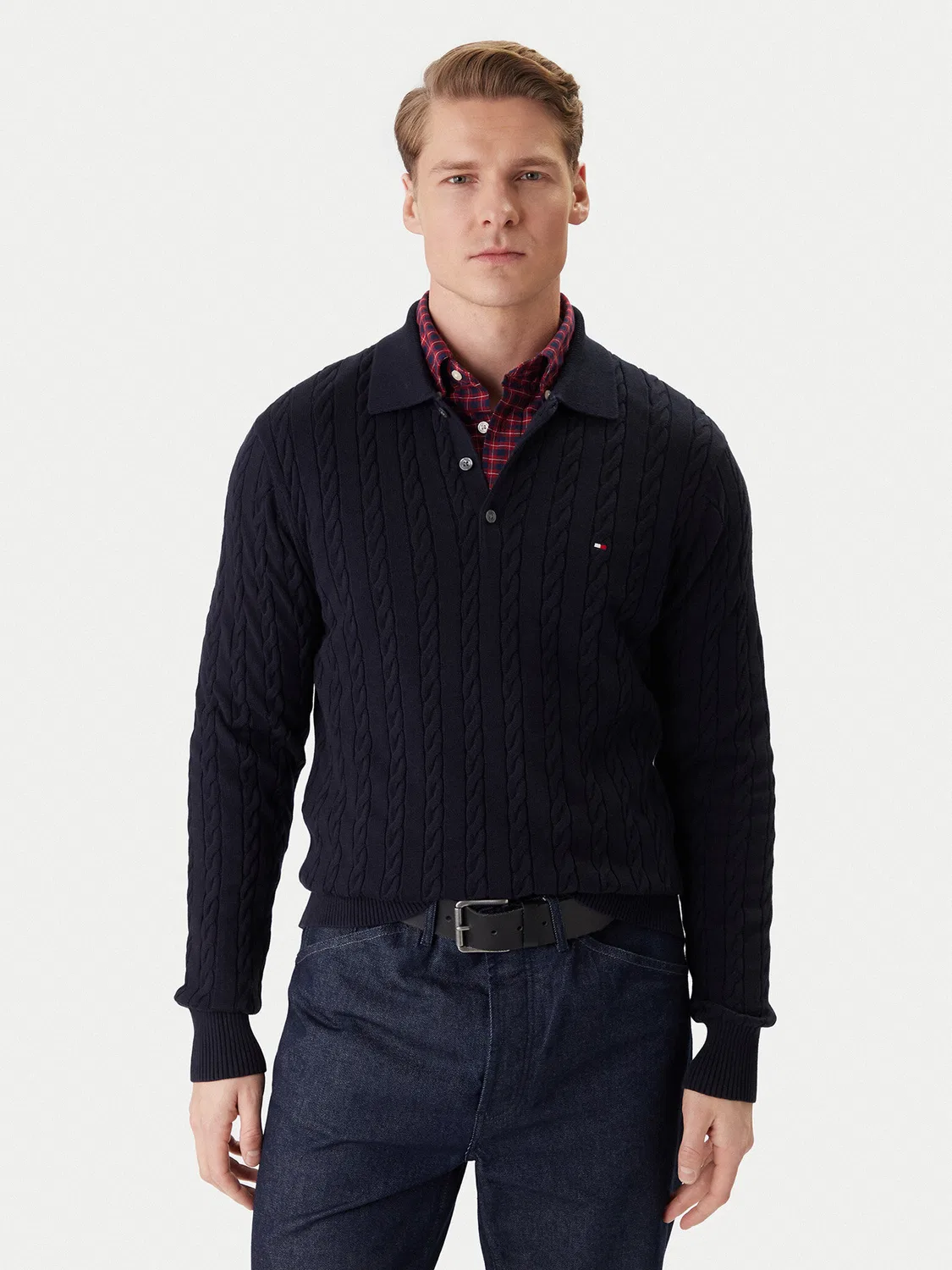 Мужской пуловер стандартного кроя Classic Tommy Hilfiger, темно-синий