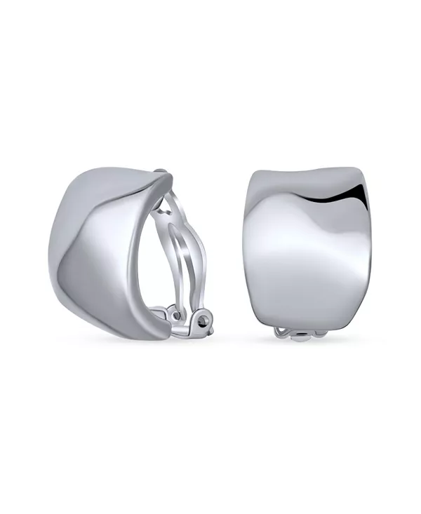 

Геометрические кованые куполообразные серьги-клипсы в форме полукольца для непроколотых ушей Bling Jewelry, grey