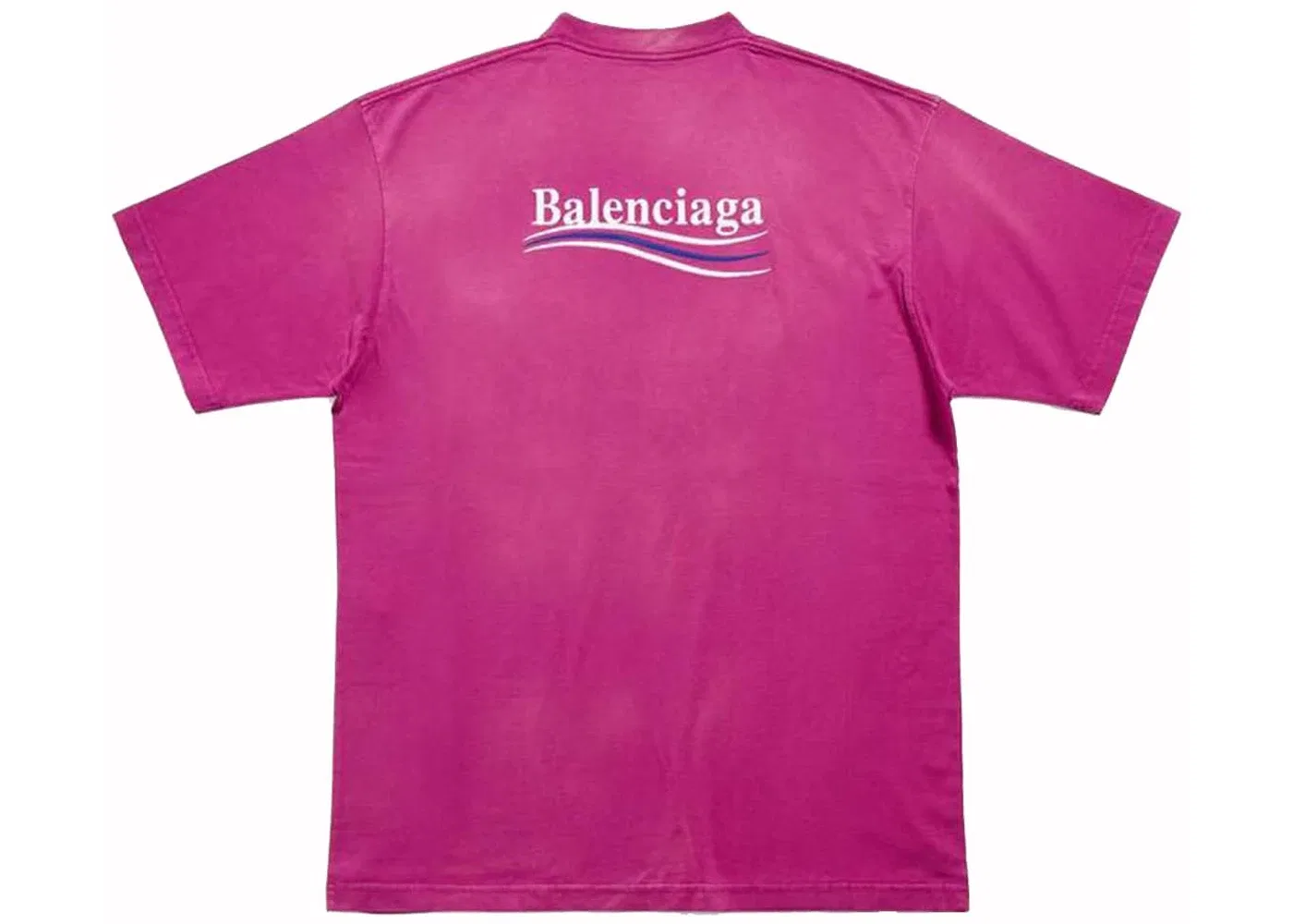 Мужская футболка свободного кроя Balenciaga Political Campaign, Fuchsia — фото 2