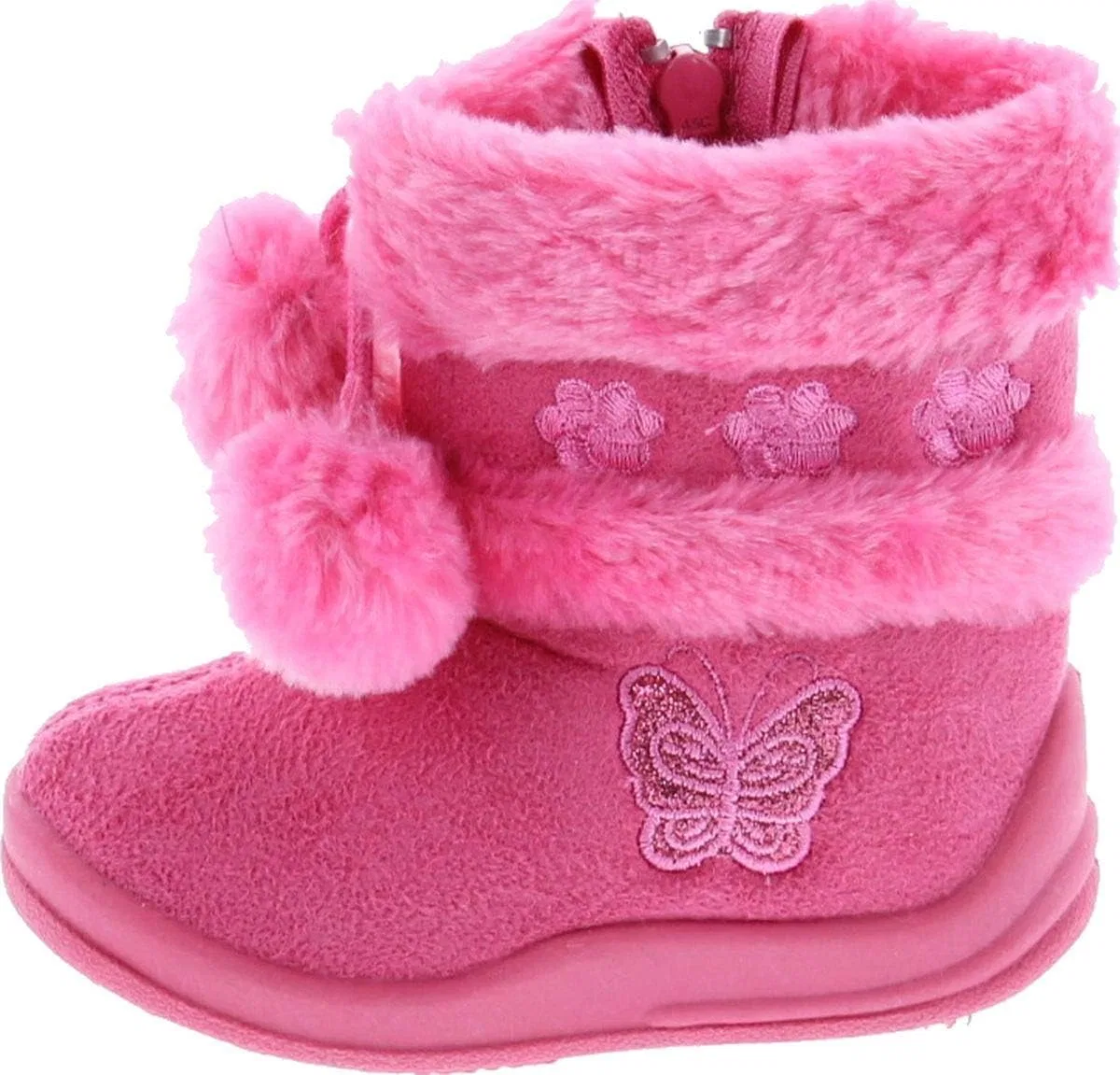 Детские ботинки для девочек с блестками и помпонами Zello Butterfly Max Footwear, Hot Pink — фото 2