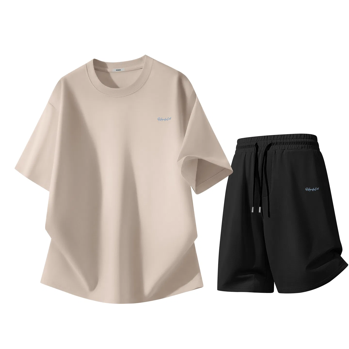Детский комплект спортивной одежды Минималистичный MINISO, Sand+Black Flying Towards Hope Pants Logo