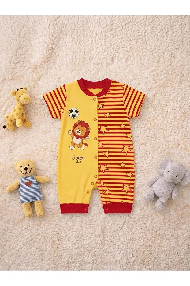 Детский комбинезон для девочек с принтом Animal print Galatasaray Set of 2 Daphkids, Yellow Red