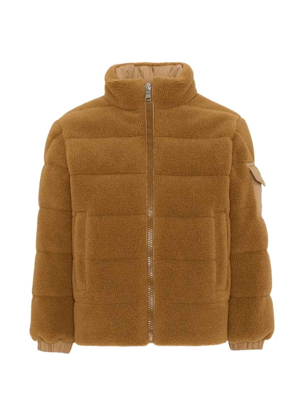 Стеганая куртка с эффектом овечьей шерсти Moncler Enfant, коричневый