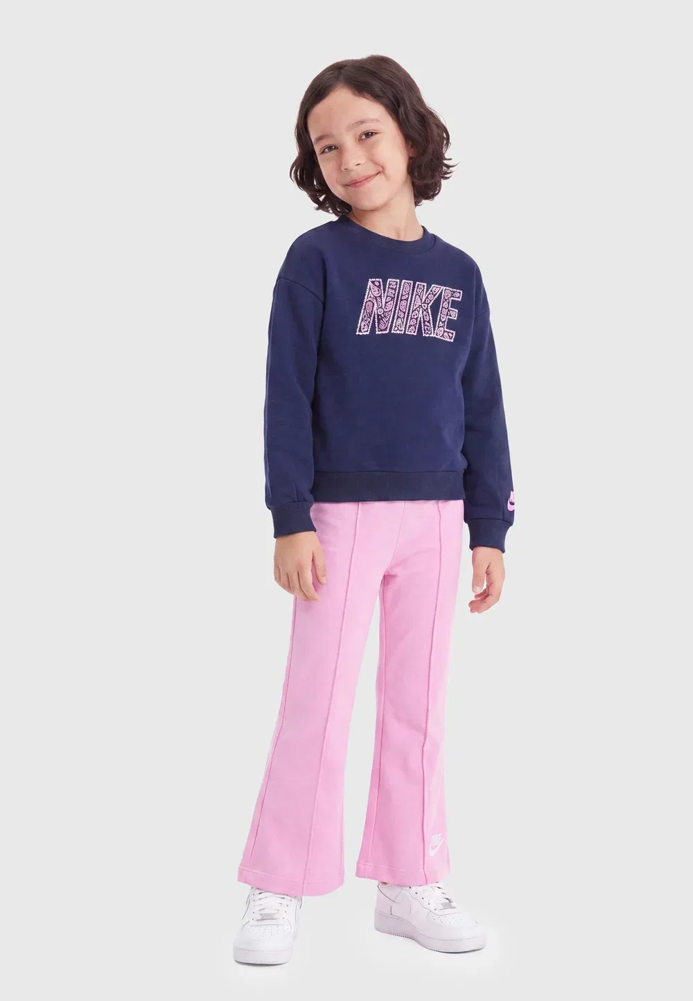 Ретро широкие брюки - спортивный костюм Nike Sportswear, Pink Rise