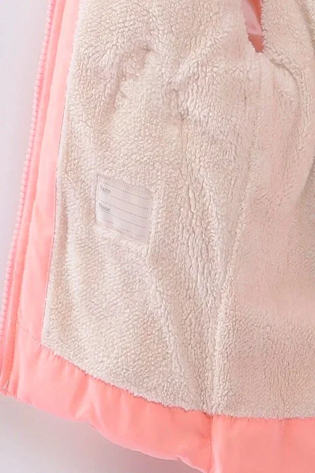 Детское зимнее пальто для девочек с капюшоном Dekubaby, Pink — фото 3