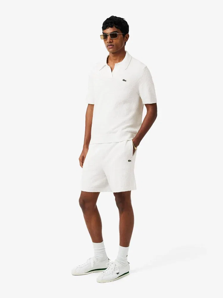 Шорты органический хлопок Relaxed Fit LACOSTE, White