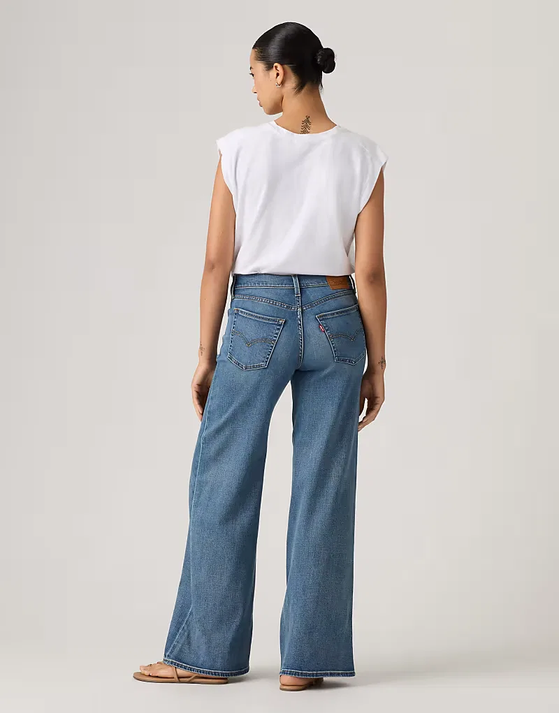 Джинсы Levi's 728 с высокой посадкой и широкими штанинами, синие