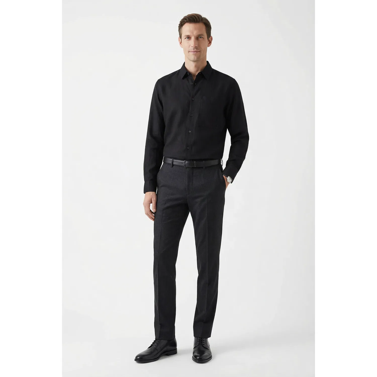 Мужская льняная рубашка SOLID LINEN CLASSIC Calvin Klein, Black