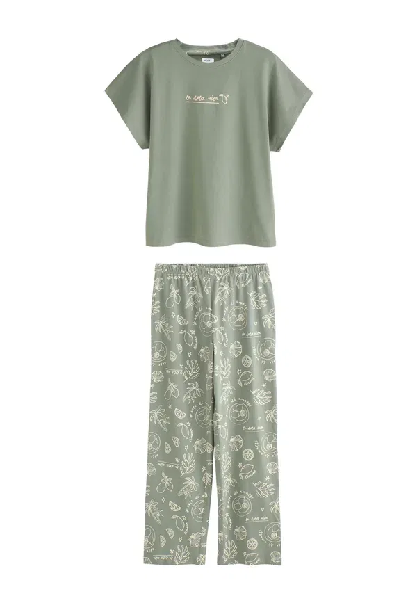 Комплект пижамы, хлопок, Set, Next, Sage Green Lemons