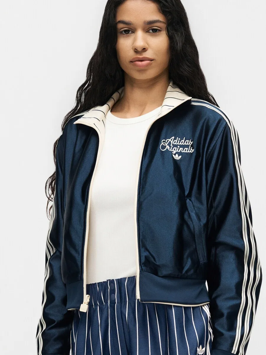 Шорты ADIDAS ORIGINALS свободного кроя 'Firebird' темно-синего цвета — фото 3