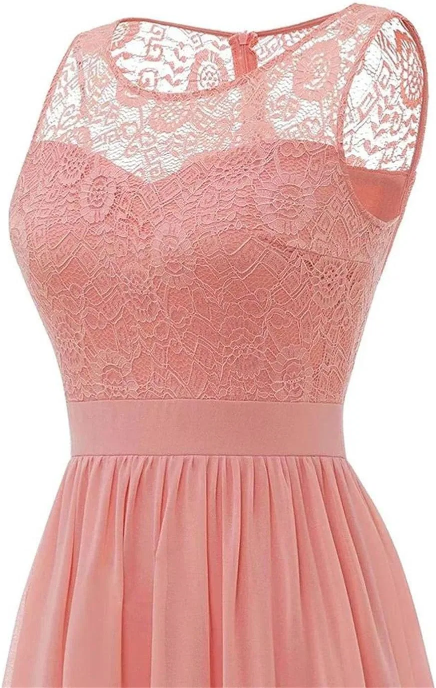 Женское вечернее платье макси из кружева и шифона Vintage, Claret — фото 4