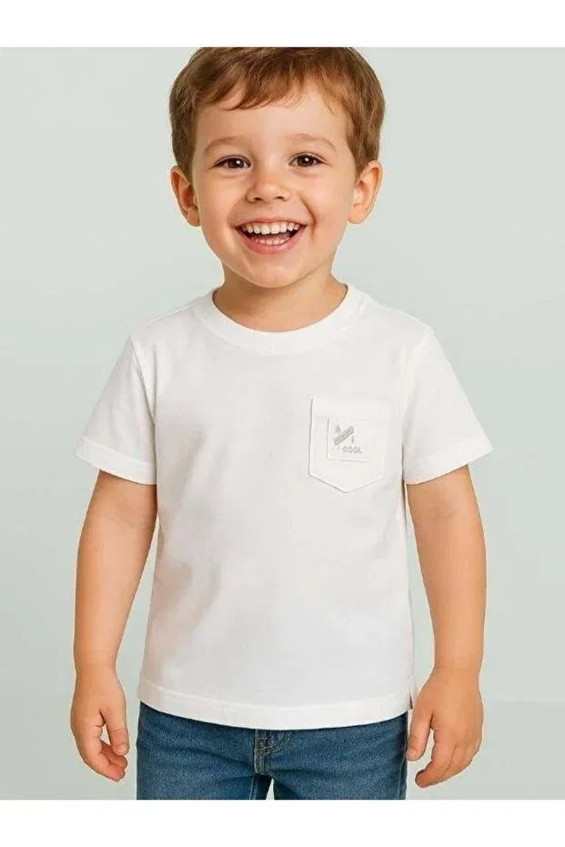 Детская футболка для мальчиков с коротким рукавом Zekids, White — фото 2