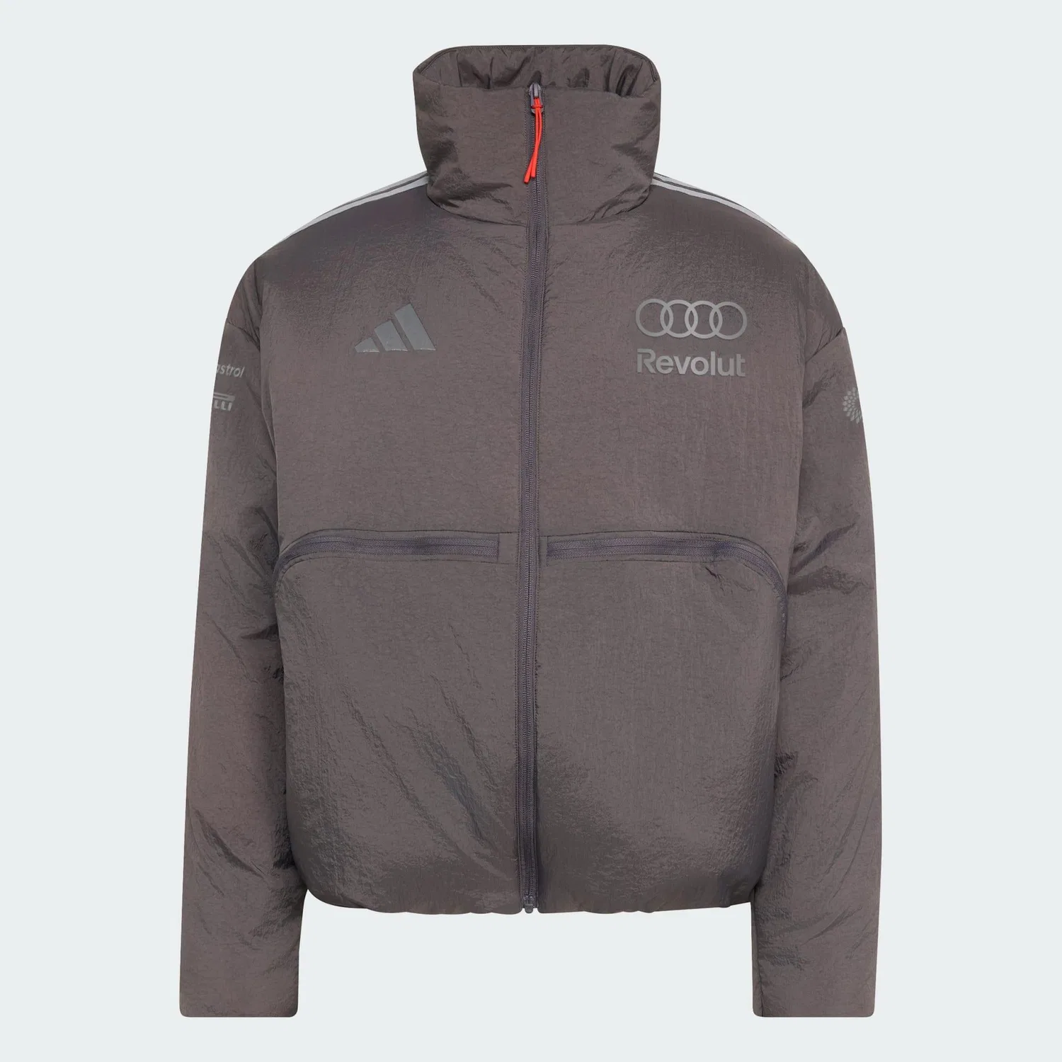Мужская пуховая куртка с принтом AUDI REVOLUT F1 TEAM ENGINEERS & MARKETING PUFFER JACKE Adidas, Grauviolett — фото 2