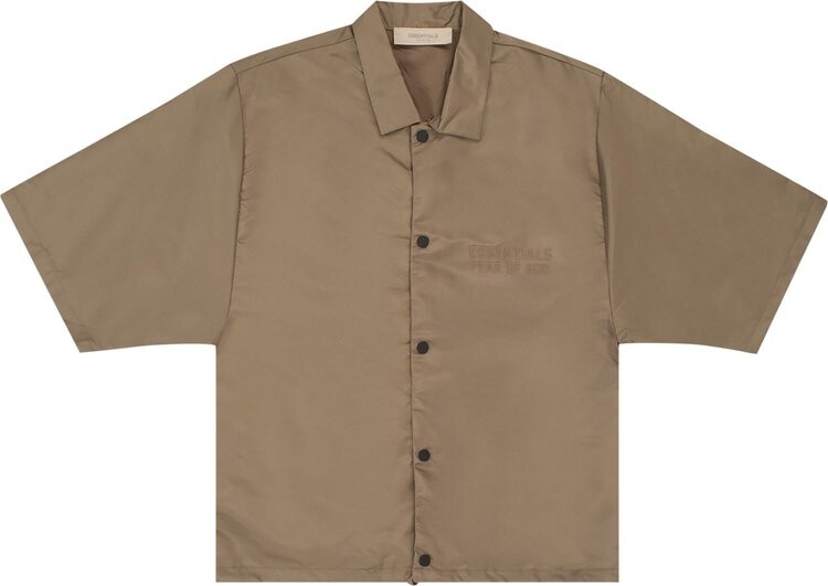 

Рубашка Fear of God Essentials Short-Sleeve Nylon Shirt 'Wood', коричневый