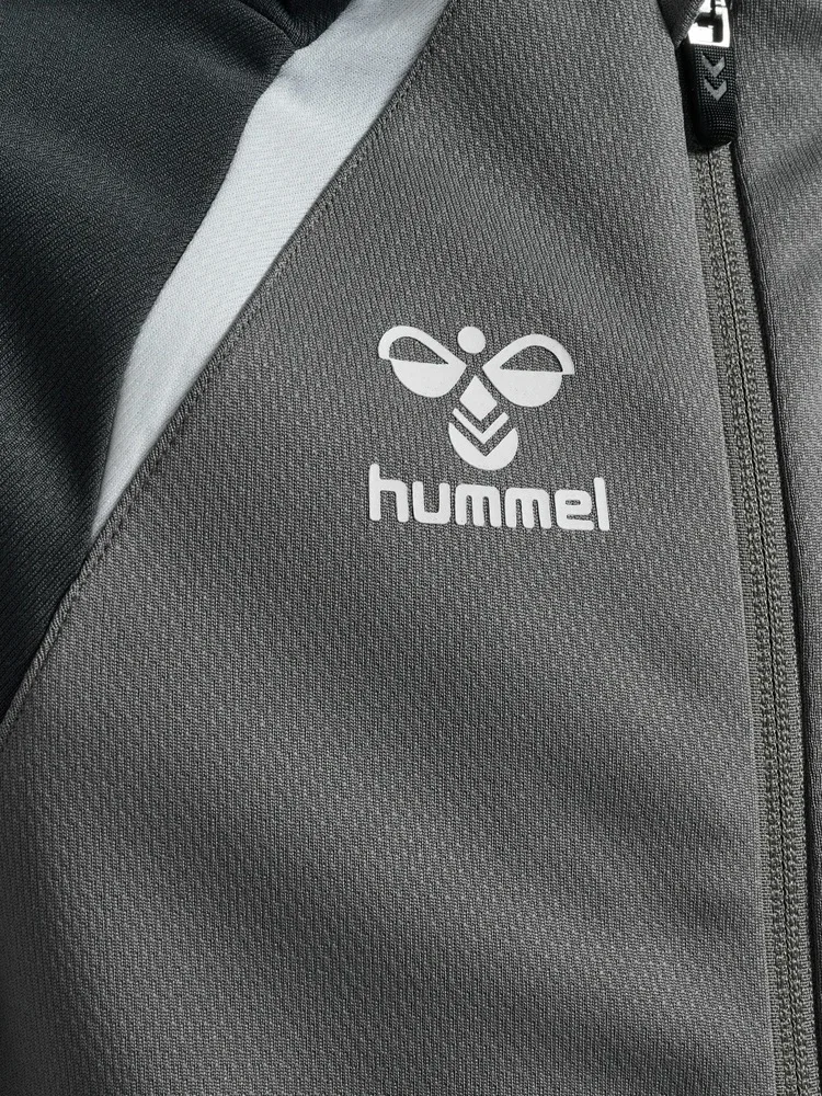 Детская тренировочная куртка с капюшоном на молнии Lead 2.0 Zip Hoodie Hummel, серый — фото 3