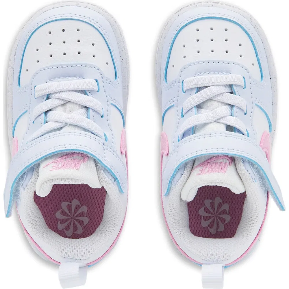 Детские кроссовки Kids' court borough low recraft для малышей Nike, White/Blue/Pink — фото 4