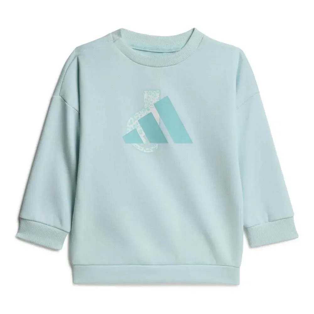 Детский комплект для девочек с принтом Animal 3 Stripes Adidas, Blue — фото 3