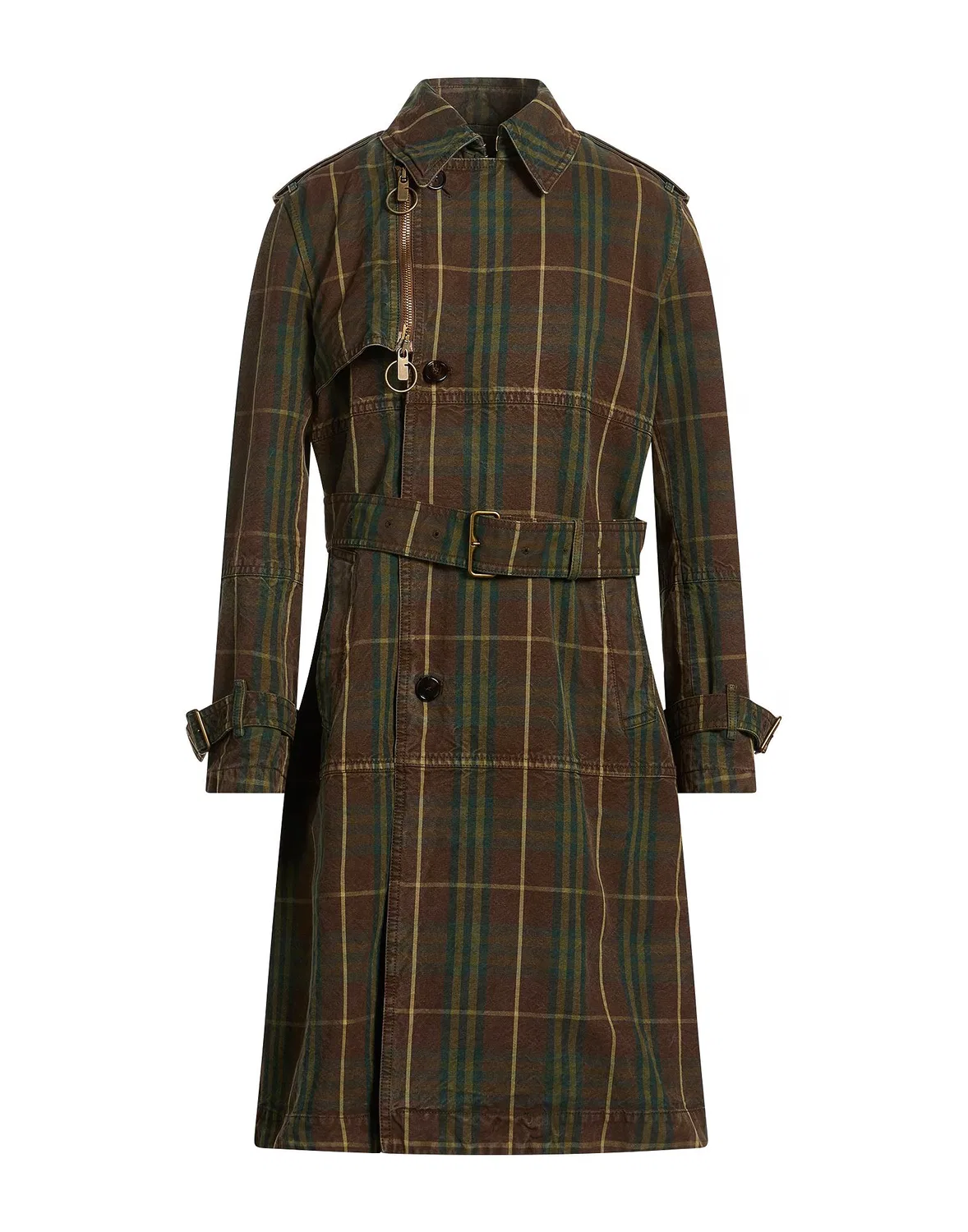 Мужское пальто из хлопка с принтом Burberry, темно-зеленый