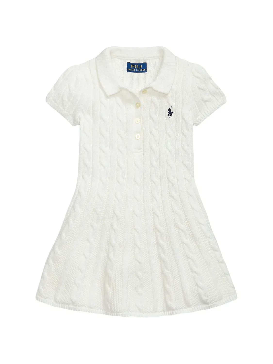 Вязаное платье-поло белого цвета Polo Ralph Lauren, белый