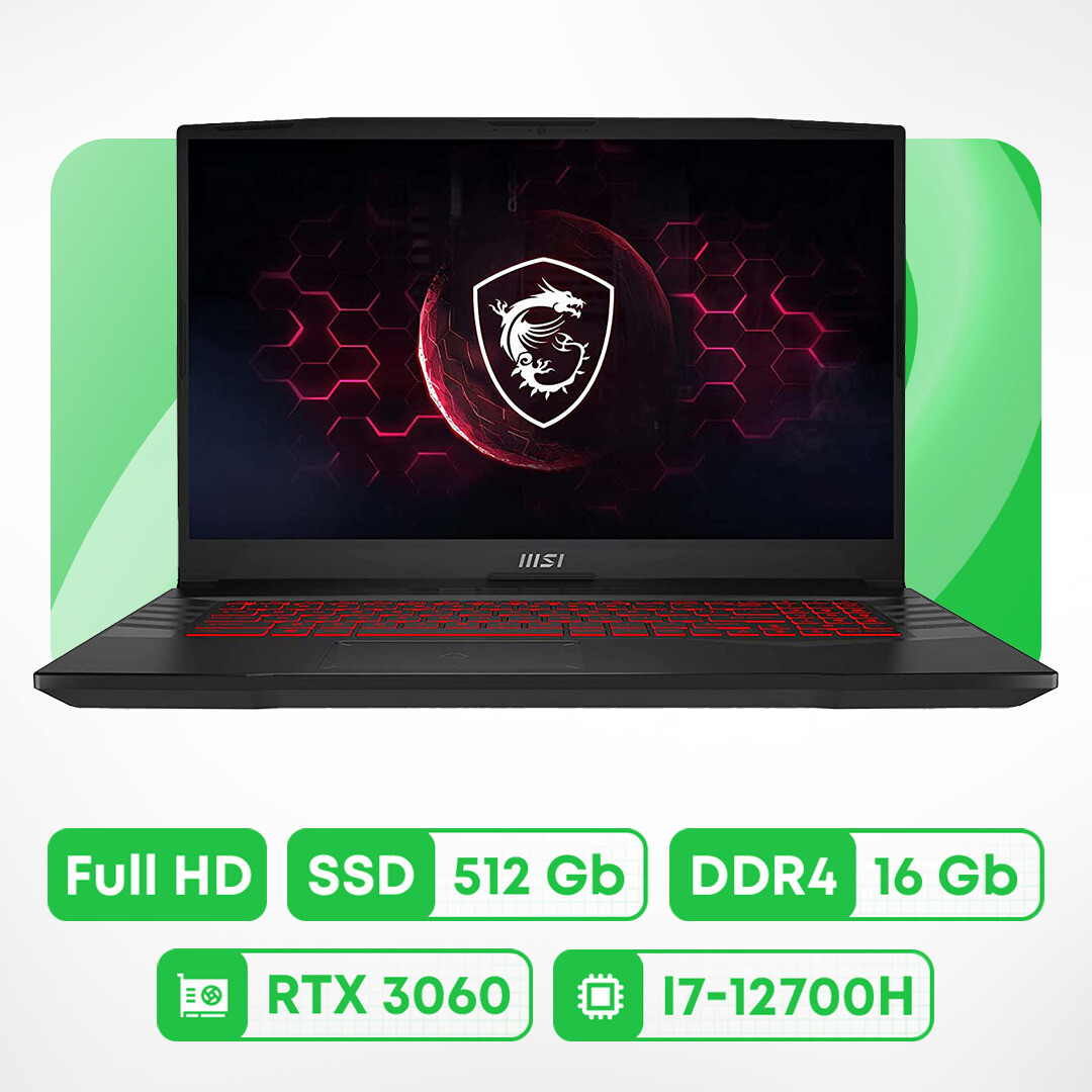 

Игровой ноутбук MSI Pulse GL76, 17.3'', 16 Гб/512 Гб, i7-12700H, RTX 3060, серый, английская клавиатура