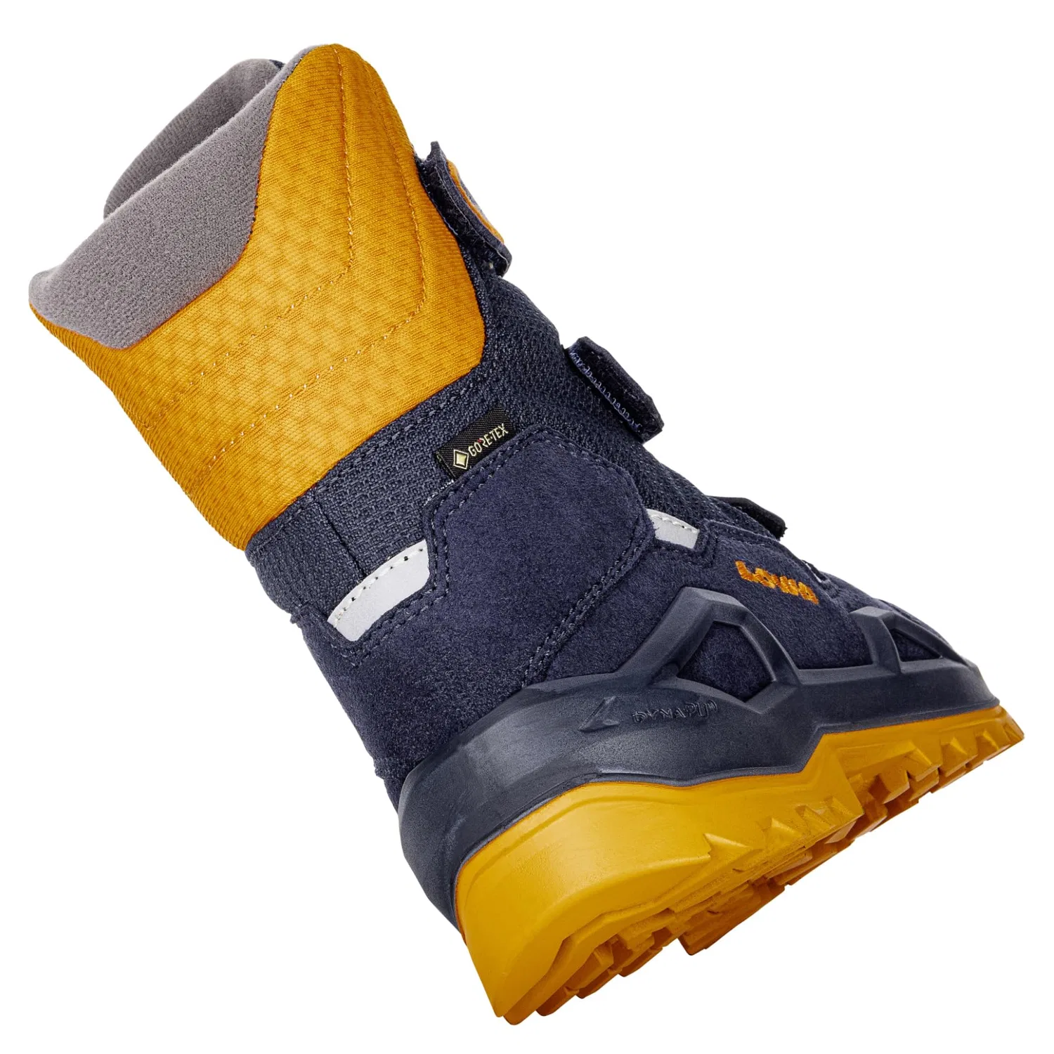 Детские ботинки для мальчиков с мембраной Milo Evo Gtx Hi Jr LOWA, Navy Orange — фото 2
